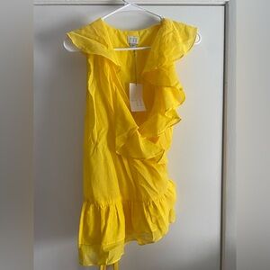 Zara Yellow Ruffle Blouse